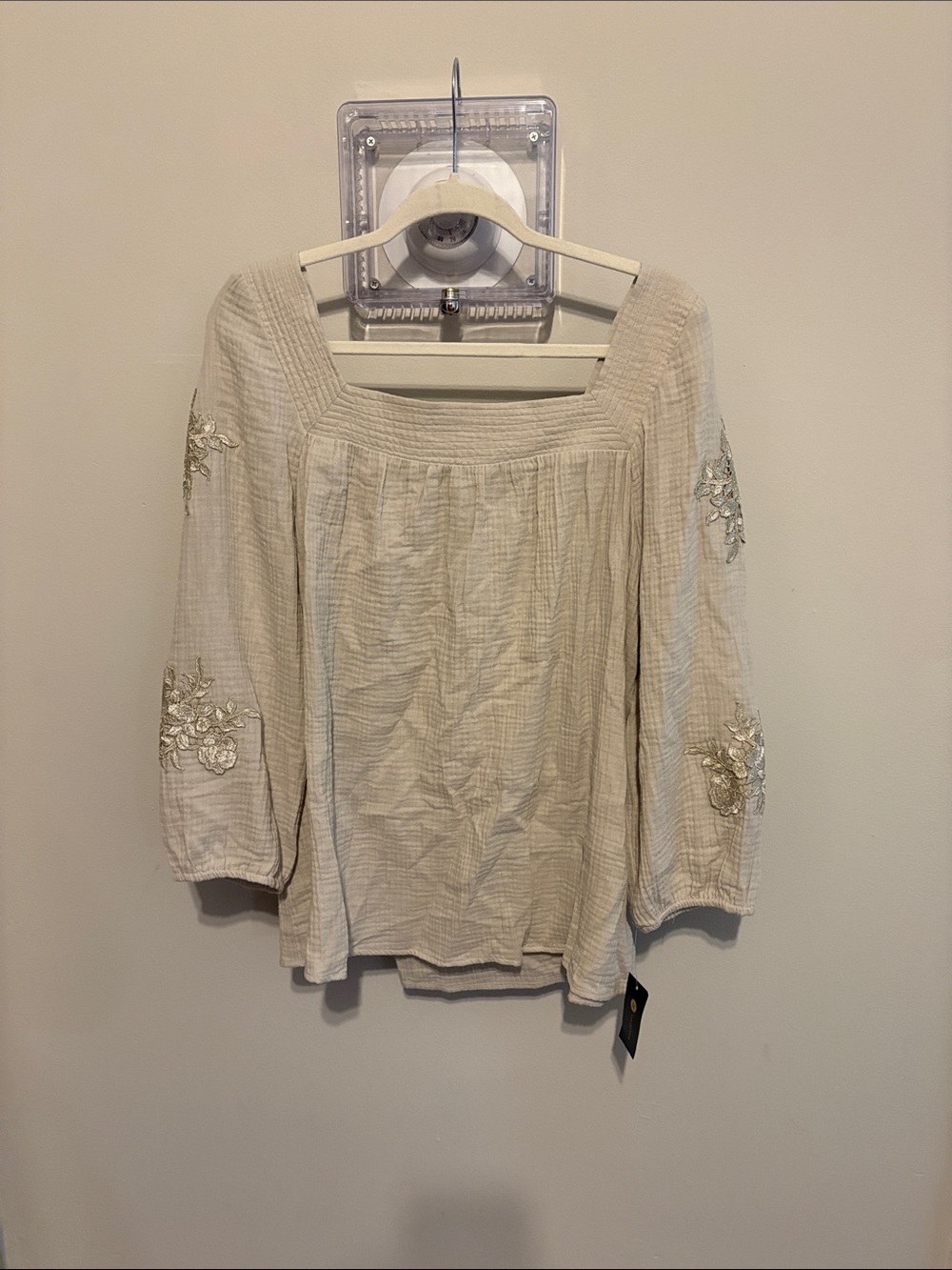 NWT JM Collection size XXL Women’s detailed tunic sparkle embroidered